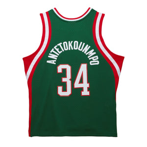 Giannis Antetokounmpo #34 Milwaukee Bucks Mitchell & Ness NBA Rookie Year Trikot 2013 Grün - STADIUMDREAMS