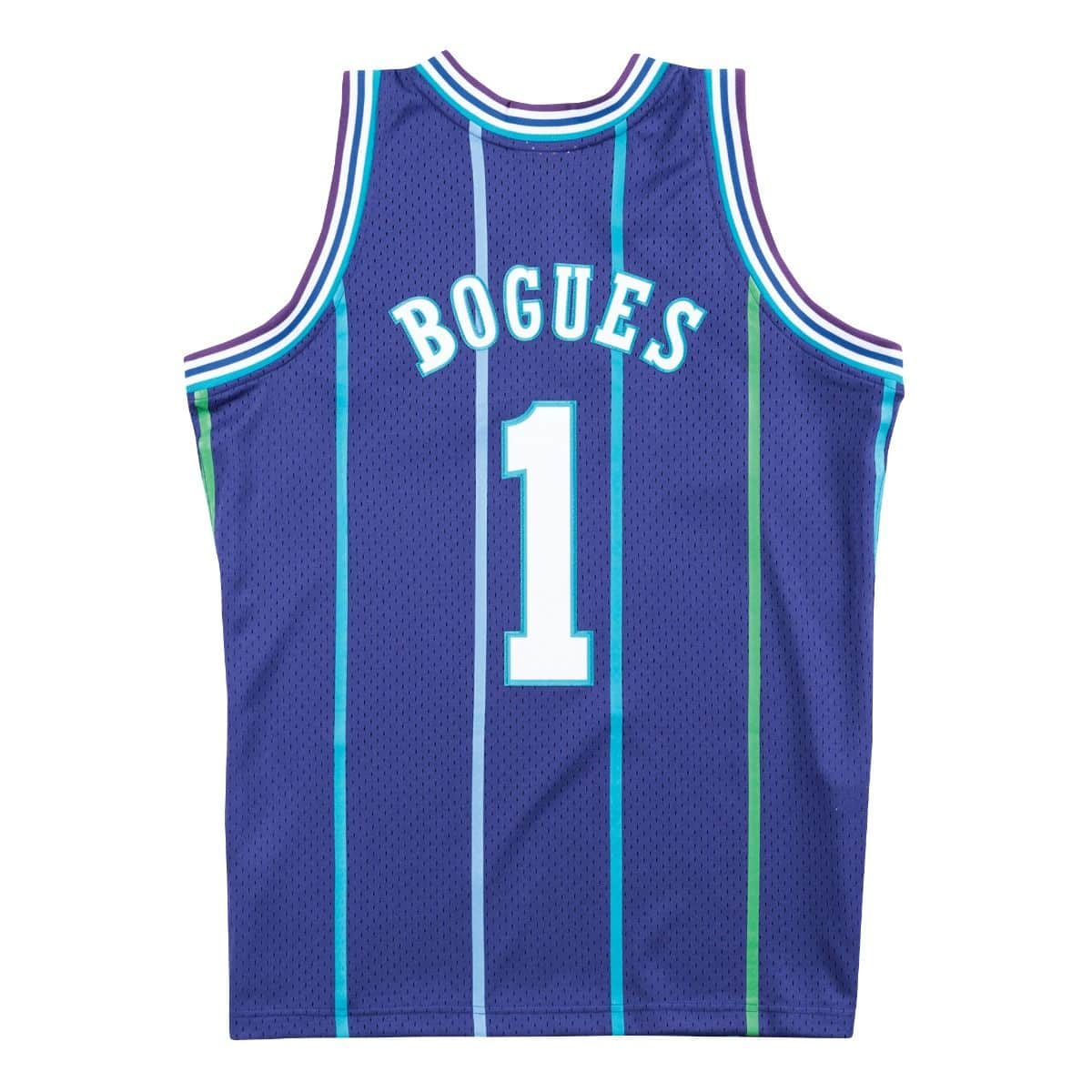 Muggsy Bogues Charlotte Hornets Mitchell & Ness Swingman NBA Trikot 1994-1995 Lila - STADIUMDREAMS