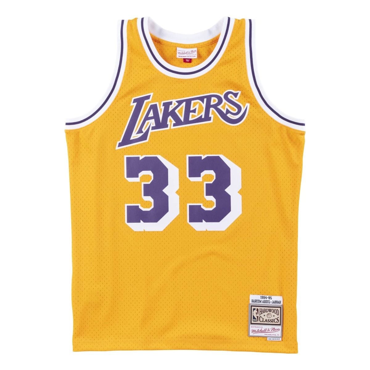 Kareem Abdul Jabbar Los Angeles Lakers Mitchell & Ness NBA Swingman Trikot 1984-1985 Gelb - STADIUMDREAMS