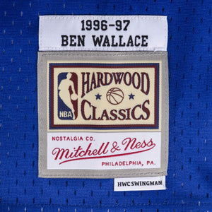 Ben Wallace Washington Wizards Mitchell & Ness NBA Swingman Trikot 1996-1997 Blau - STADIUMDREAMS