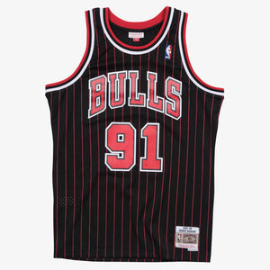 Dennis Rodman #91 Chicago Bulls 1995-96 Mitchell & Ness Alternate Swingman NBA Trikot Schwarz - STADIUMDREAMS