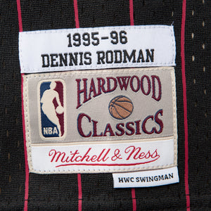 Dennis Rodman #91 Chicago Bulls 1995-96 Mitchell & Ness Alternate Swingman NBA Trikot Schwarz - STADIUMDREAMS