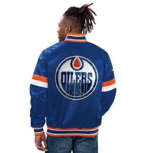 Edmonton Oilers NHL Homegame Satin Jacke blau - STADIUMDREAMS