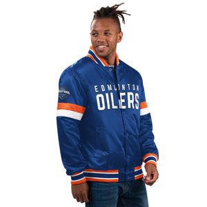 Edmonton Oilers NHL Homegame Satin Jacke blau - STADIUMDREAMS