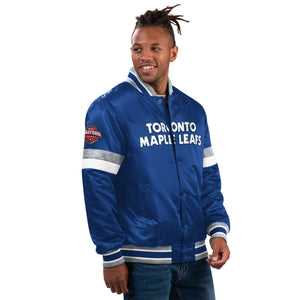 Toronto Maple Leafs Homegame Satin Jacke blau - STADIUMDREAMS