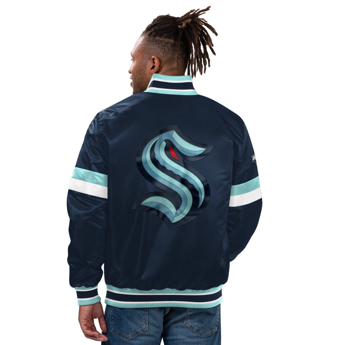 Seattle Kraken NHL Homegame Satin Jacke navy - STADIUMDREAMS