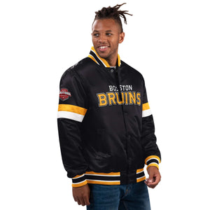 Boston Bruins NHL Homegame Satin Jacke schwarz - STADIUMDREAMS