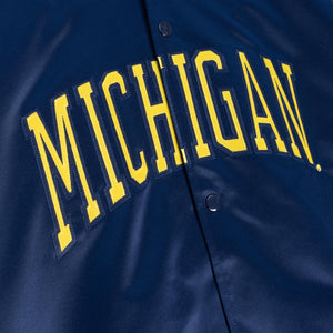 Michigan Wolverines NCAA Lightweight Satin Jacke navy - STADIUMDREAMS