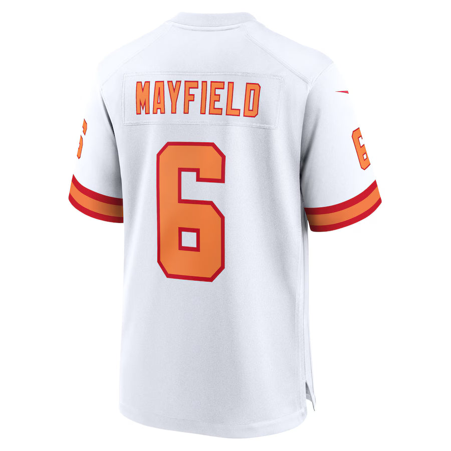 Baker Mayfield #6 Tampa Bay Buccaneers 1976 Throwback Nike Game NFL Football Trikot Weiß